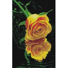 Отражение на воде(желтая роза) набор для выкладывания стразами 46х62 Jing Cai Ge Diamond Painting DIY (Honey Home) 68047