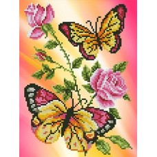Бабочки и розы Рисунок на ткани 18х24,4 Каролинка ТКББ 4006 18х24,4 Каролинка ТКББ 4006