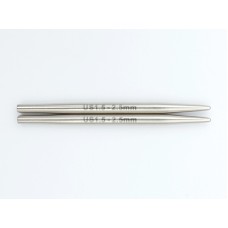 Спицы съемные мини Petite Mindful 2,5мм/5см, нержавеющая сталь, серебристый, KnitPro, 36273