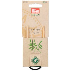 Серия Prym 1530 - Спицы круговые укороченные 5,5мм/40см, бамбук, натуральный, Prym, 222529