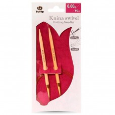 Спицы круговые Knina Swivel 6мм/80см, бамбук, натуральный, Tulip, KS-800600