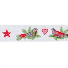 Тесьма декоративная Рождественские птицы, ширина 30мм, Acufactum Ute Menze,