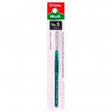 Крючок для вязания с ручкой MinD 1,1мм, сталь/пластик, золотистый/зеленый, Tulip, TA-1044e