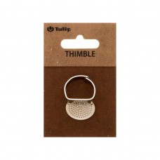 Наперсток Кольцо, регулируемый, с пластиной, сталь, серебристый, Tulip, SN-009e