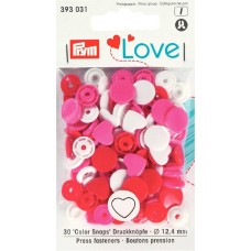 393031 Серия Prym Love - Кнопки Color Snaps, сердце 12,4мм, Prym