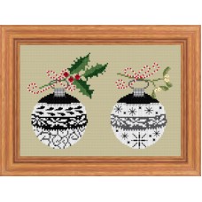 Набор для вышивания Два рождественских шара 12*12см, Acufactum Ute Menze, 24098-03