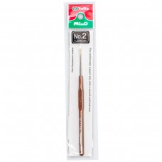 Крючок для вязания с ручкой MinD 1,5мм, сталь/пластик, золотистый/коричневый, Tulip, TA-0009e