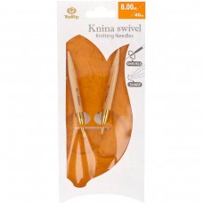 Спицы круговые укороченные Knina Swivel 8мм/40см, бамбук, натуральный, Tulip, KS-400800