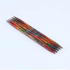 Спицы чулочные Symfonie 2 5,5мм/15см, ламинированная береза, многоцветный, KnitPro, 55031