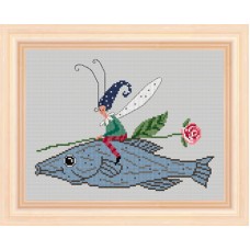 Набор для вышивания Влюбленный Эльф на рыбе 20*15см, Acufactum Ute Menze, 24010-01