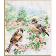 Набор для вышивания Anchor Spring Sparrow /Весенний воробей/ 19,5*16,5см, MEZ Венгрия, PCE0500