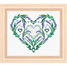 Набор для вышивания Сердце из лаванды 16*14см, Acufactum Ute Menze, 24012-04