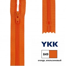 Застежка-молния витая тип 3 (4,15мм), неразъемная, длина 40см, YKK, 0561179/40 (849 апельсиновый)