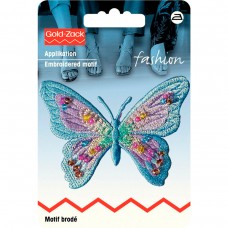 Термоаппликация эксклюзивная с бусинами Бабочка 56*77мм, 100% полиэстер, Prym, 926164
