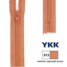 Застежка-молния витая тип 3 (4,15мм), неразъемная, длина 20см, YKK, 0561179/20 (813 лосось)