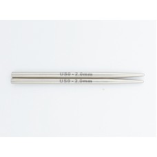 Спицы съемные мини Petite Mindful 2мм/5см, нержавеющая сталь, серебристый, KnitPro, 36271