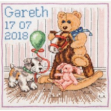 ACS48 Набор для вышивания Anchor Teddy Birth Sampler 18*18см, MEZ, Венгрия