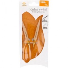 Спицы круговые укороченные Knina Swivel 9мм/40см, бамбук, натуральный, Tulip, KS-400900