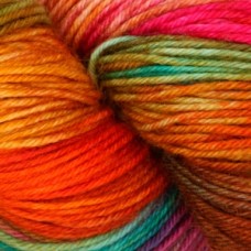 Terra /Терра/ пряжа KnitPro (75% шерсть мериноса Superwash, 25% нейлон), 100г/380м (VR2034, dragon vine (драконья лоза), зеленый/коричневый/оранжевый/фуксия, New!)