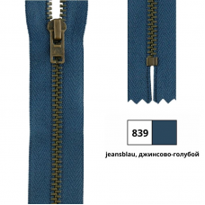 Застежка-молния тип 3 (4,5мм), неразъемная, длина 18см, YKK, 0643475/18 (839 джинсово-голубой)