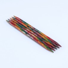 Спицы чулочные Symfonie 2 6мм/15см, ламинированная береза, многоцветный, KnitPro, 55032
