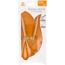 Спицы круговые укороченные Knina Swivel 8мм/40см, бамбук, натуральный, Tulip, KS-400800