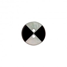 Пуговица с 2 отверстиями, размер 15мм, перламутр, черный, Union Knopf by Prym, 0453838015008001
