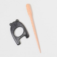 Застежка фибула, серия Flora - Ленивый медведь, ламинированный бук, KnitPro, 20933