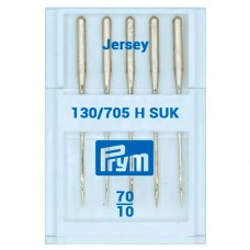 Иглы для швейных машин с плоской колбой 130/705 H SUK, джерси N 70, сталь, серебристый, Prym, 152225