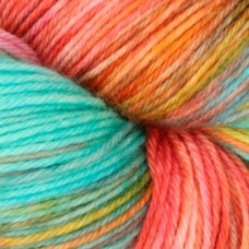 Terra /Терра/ пряжа KnitPro (75% шерсть мериноса Superwash, 25% нейлон), 100г/380м (VR2029, mystic lagoon (мистическая лагуна), бирюзовый/желтый/красный/розовый, New!)
