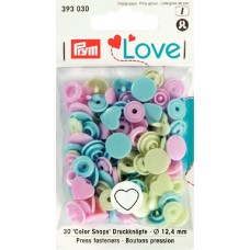 393030 Серия Prym Love - Кнопки Color Snaps, сердце 12,4мм, Prym