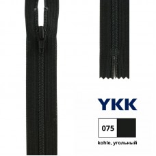 Застежка-молния витая тип 3 (4,15мм), неразъемная, длина 60см, YKK, 0561179/60 (075 угольный)