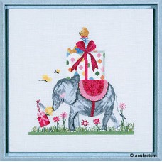 Набор для вышивания Слон с подарком 24,5*25см, Acufactum Ute Menze, 2517