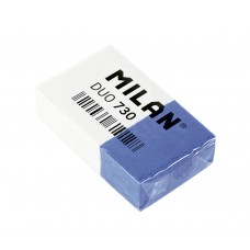 Milan   Прямоугольный мягкий ластик Duo 730   3,9 х 2,4 х 1 см  30 шт. CPM730 бело-голубой