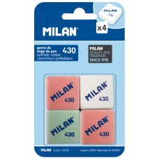 Milan   Набор 4 ластика 430 в блистере   2,8 х 2,8 х 1,3 см BMM9215