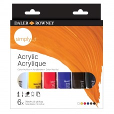 Краска акриловая Daler Rowney   набор Simply   6 цв. х  75 мл 126500025