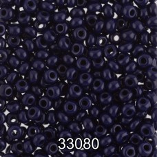 Бисер Чехия круглый 5   10/0   2.3 мм  500 г 33080 (Ф348) сине-черный