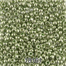 Бисер Чехия круглый 6   10/0   2.3 мм  500 г 18161 (Ф396) св.салатовый/металлик