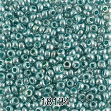 Бисер Чехия круглый 6   10/0   2.3 мм  500 г 18134 (Ф442) т.зеленый/металлик