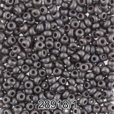 Бисер Чехия круглый 6   10/0   2.3 мм  500 г 28918/1 (Ф445) т.серый мат.