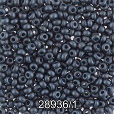 Бисер Чехия круглый 6   10/0   2.3 мм  500 г 28936/1 (Ф447) т.синий мат.