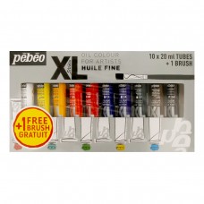 Краска масляная PEBEO   набор XL с кистью   10 цв. х  20 мл 920111