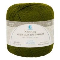 Пряжа Камтекс КТ Хлопок мерсериз 100\% хлопок 10 шт. х 50 г 200 м 038 оливковый