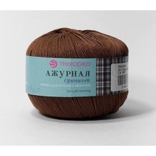 Пряжа Пехорская ПТ Ажурная   100% мерсеризованный хлопок   10 шт. х  50 г  280 м N251 коричневый
