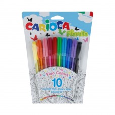 Carioca   Набор шариковых ручек Fiorella   1 мм  10 шт. 42775 флуоресцентные цвета