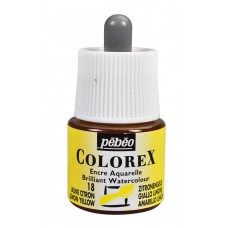 Краска акварель PEBEO   акварельные чернила Colorex   45 мл 341-018 желтый лимонный