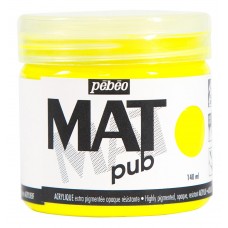 Краска акриловая PEBEO   экстра матовая Mat Pub N3   140 мл 256026 желтый флуоресцентный