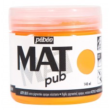 Краска акриловая PEBEO   экстра матовая Mat Pub N3   140 мл 256027 оранжевый флуоресцентный