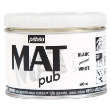 Краска акриловая PEBEO   экстра матовая Mat Pub N1   500 мл 257025 белый