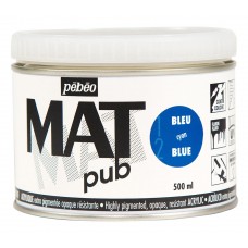 Краска акриловая PEBEO   экстра матовая Mat Pub N1   500 мл 257012 синий циан